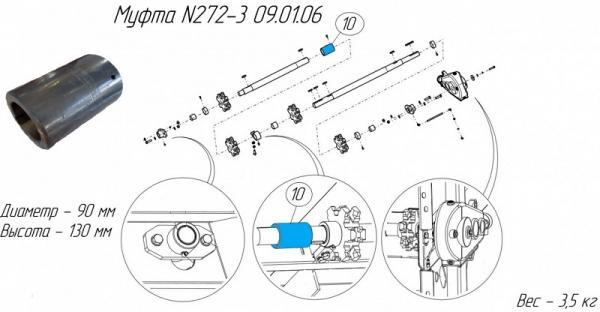 Муфта N272-3 09.01.06 на навозоразбрасыватель Metal-Fach N-272